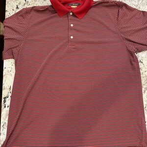 Greg Norman Red Striped Polo Shirt